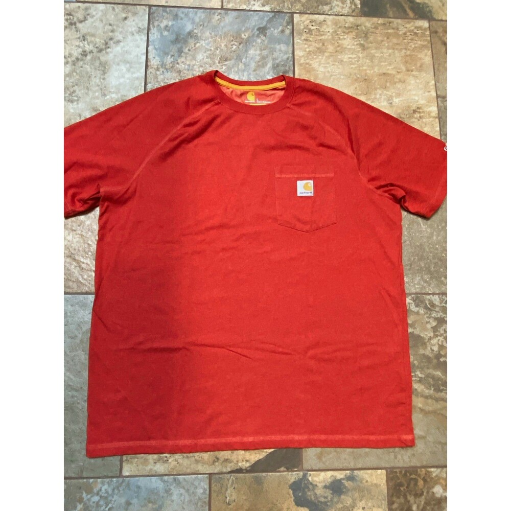 Carhartt Relaxed Fit Red Short Sleeve Pocket Logo T‑Shirt Men’s Size L